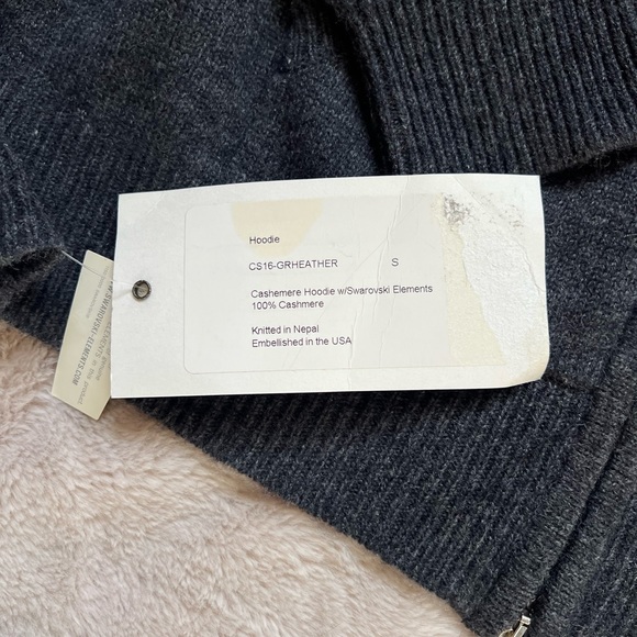 M. Miller Furs Cashmere and Swarovski Crystal Sequins Zip up Cardigan - Picture 3 of 8